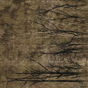 HomeRoots 9' X 12' Elegant Brown and Charcoal Floral Area Rug – Machine Washable, UV Protected, Stain Resistant 717271