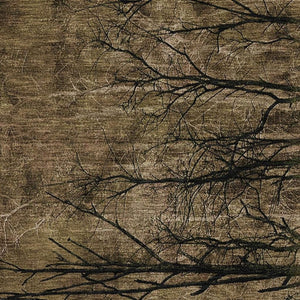 HomeRoots 10' Brown & Charcoal Floral Area Rug - Washable, Stain Resistant, UV Protected for High-Traffic Spaces 717272