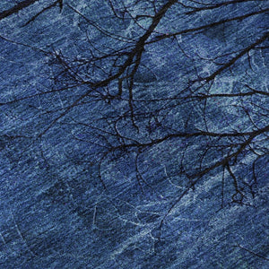 HomeRoots 10' X 14' Blue and Charcoal Floral Area Rug - Washable, UV Protected, Ideal for Busy Homes & Kids 717278