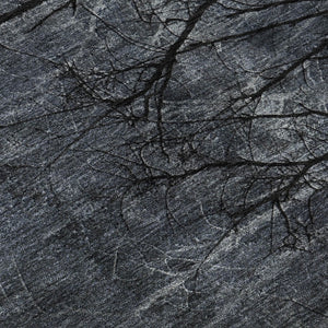 HomeRoots 5' X 8' Charcoal Gray Floral Area Rug – Machine Washable, UV Protected, Ideal for High-Traffic Spaces 717280