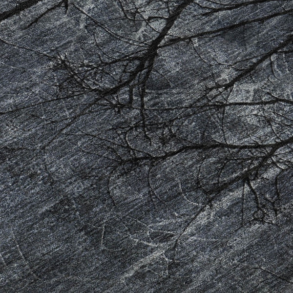 HomeRoots 5' X 8' Charcoal Gray Floral Area Rug – Machine Washable, UV Protected, Ideal for High-Traffic Spaces 717280