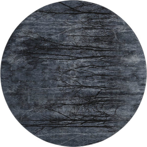 HomeRoots 8' X 10' Charcoal & Gray Floral Washable Area Rug - Durable, UV-Protected, Pet-Friendly Design! 717282