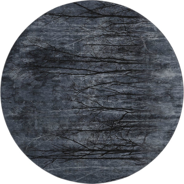 HomeRoots 8' X 10' Charcoal & Gray Floral Washable Area Rug - Durable, UV-Protected, Pet-Friendly Design! 717282