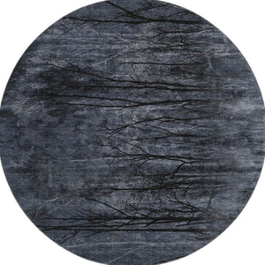 HomeRoots 8' X 10' Charcoal & Gray Floral Washable Area Rug - Durable, UV-Protected, Pet-Friendly Design! 717282