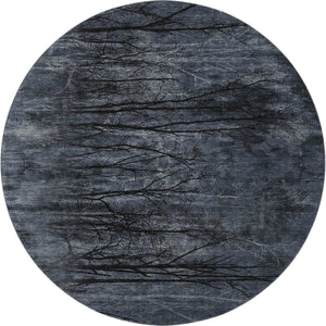 HomeRoots 8' X 10' Charcoal & Gray Floral Washable Area Rug - Durable, UV-Protected, Pet-Friendly Design! 717282