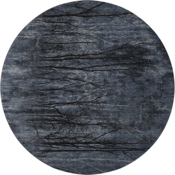 HomeRoots 8' X 10' Charcoal & Gray Floral Washable Area Rug - Durable, UV-Protected, Pet-Friendly Design! 717282