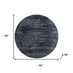 HomeRoots 8' X 10' Charcoal & Gray Floral Washable Area Rug - Durable, UV-Protected, Pet-Friendly Design! 717282