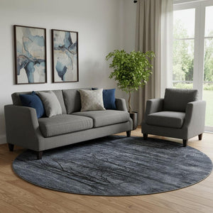 HomeRoots 8' X 10' Charcoal & Gray Floral Washable Area Rug - Durable, UV-Protected, Pet-Friendly Design! 717282