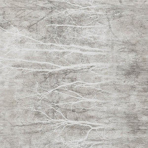 HomeRoots 5' X 8' Silver And Ivory Floral Area Rug - Washable, Non-Slip, UV Resistant for Family Spaces 717286