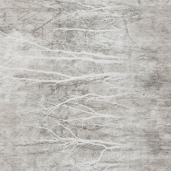 HomeRoots 5' X 8' Silver And Ivory Floral Area Rug - Washable, Non-Slip, UV Resistant for Family Spaces 717286