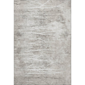 HomeRoots 9' X 12' Silver and Ivory Floral Area Rug – Washable, Durable, UV Protected, Ideal for Busy Homes 717289