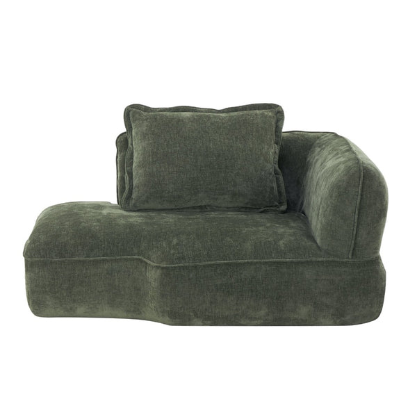 English Elm 122" L-shaped Sectional with Deep Chaise High Density Foam Low Profile Living Room Sofa Green N767P371309G