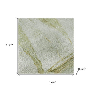 HomeRoots 10' X 14' Green And Gold Nautical Area Rug – UV Protected, Washable, Durable & Stylish for Any Space 717302