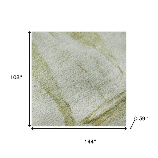 HomeRoots 10' X 14' Green And Gold Nautical Area Rug – UV Protected, Washable, Durable & Stylish for Any Space 717302