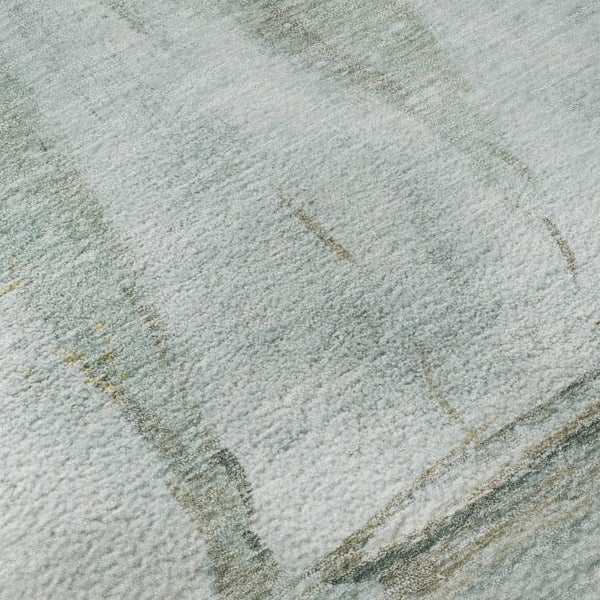 HomeRoots 5' X 8' Teal & Gold Nautical Area Rug - Washable, UV Protected, Stain Resistant for Coastal Charm 717304