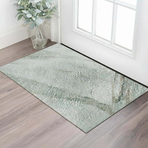 HomeRoots 5' X 8' Teal & Gold Nautical Area Rug - Washable, UV Protected, Stain Resistant for Coastal Charm 717304