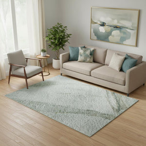 HomeRoots 8' Teal and Gold Nautical Round Rug – UV Protected, Washable, Stain-Resistant for Busy Homes 717305