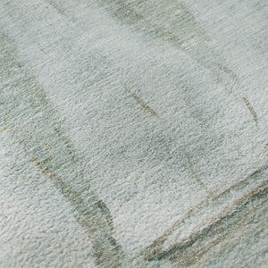 HomeRoots 8' X 10' Nautical Teal and Gold Area Rug – Washable, UV-Protected, Stain-Resistant, and Stylish! 717306