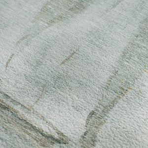 HomeRoots 9' X 12' Teal and Gold Nautical Area Rug - Stylish, Washable, UV-Protected for High-Traffic Spaces 717307