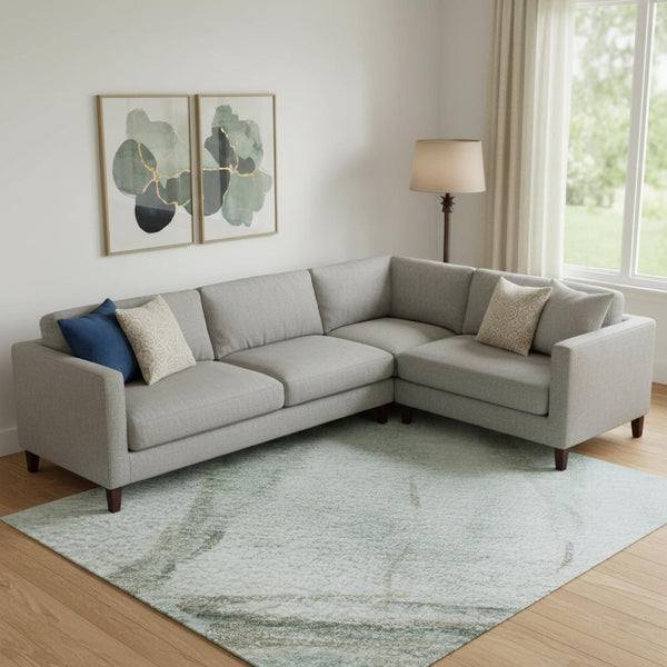 HomeRoots 10' X 14' Teal & Gold Nautical Area Rug - UV Protected, Washable, Stain-Resistant, Non-Slip Design! 717308