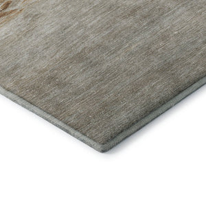 HomeRoots 5' Taupe and Gold Nautical Area Rug - Stylish, Washable, UV-Protected for High-Traffic Homes! 717310