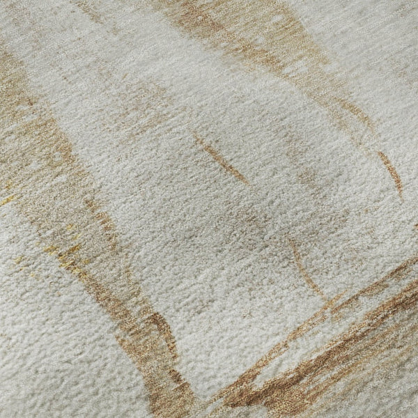 HomeRoots 9' X 12' Taupe and Gold Nautical Area Rug - Washable, Stain-Resistant, UV-Protected for Busy Homes 717313
