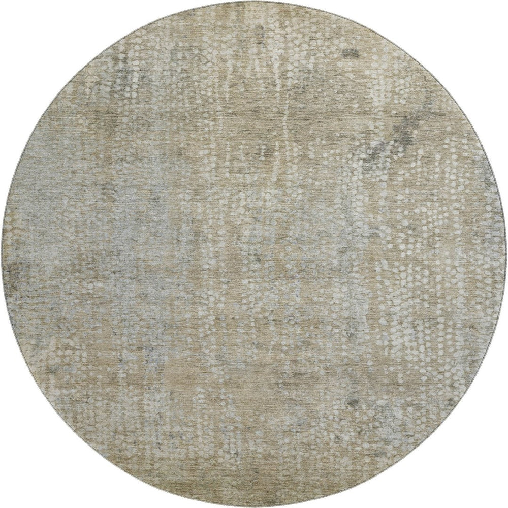 HomeRoots 8' X 10' Washable Beige and Gray Abstract Area Rug with UV Protection for High-Traffic Spaces 717318