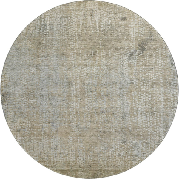 HomeRoots 8' X 10' Washable Beige and Gray Abstract Area Rug with UV Protection for High-Traffic Spaces 717318