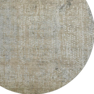 HomeRoots 8' X 10' Washable Beige and Gray Abstract Area Rug with UV Protection for High-Traffic Spaces 717318