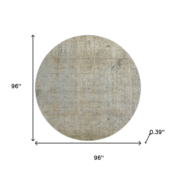 HomeRoots 8' X 10' Washable Beige and Gray Abstract Area Rug with UV Protection for High-Traffic Spaces 717318