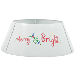 English Elm HOMCOM Cream White 26" Christmas Tree Collar Ring – Metal Stand Cover, Pet-Safe, Wrinkle-Free Decor W2225P173952