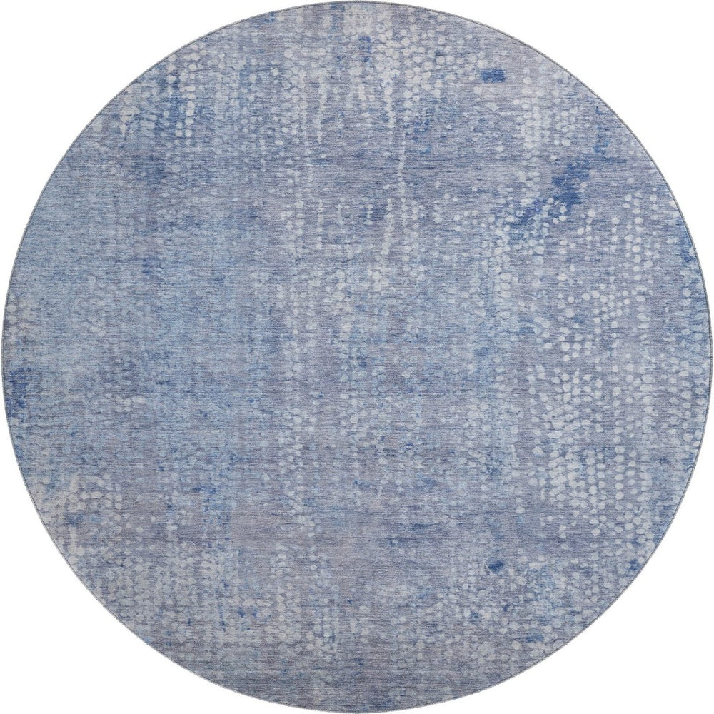 HomeRoots 8' X 10' Blue And Ivory Abstract Washable Area Rug - Durable, UV Protected, Low-Maintenance Design! 717324
