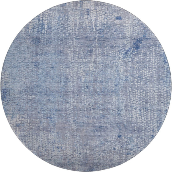 HomeRoots 8' X 10' Blue And Ivory Abstract Washable Area Rug - Durable, UV Protected, Low-Maintenance Design! 717324
