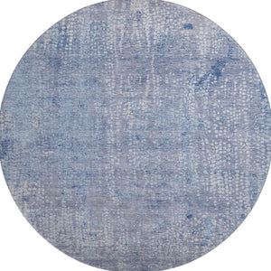 HomeRoots 8' X 10' Blue And Ivory Abstract Washable Area Rug - Durable, UV Protected, Low-Maintenance Design! 717324