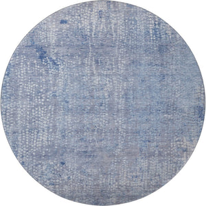 HomeRoots 8' X 10' Blue And Ivory Abstract Washable Area Rug - Durable, UV Protected, Low-Maintenance Design! 717324