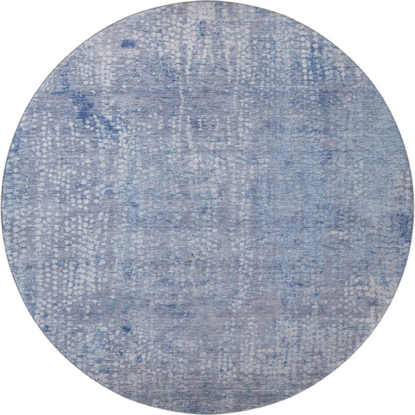 HomeRoots 8' X 10' Blue And Ivory Abstract Washable Area Rug - Durable, UV Protected, Low-Maintenance Design! 717324