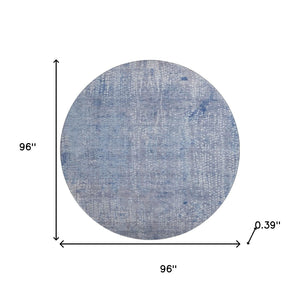 HomeRoots 8' X 10' Blue And Ivory Abstract Washable Area Rug - Durable, UV Protected, Low-Maintenance Design! 717324
