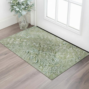 HomeRoots 5' X 8' Green and Sage Abstract Area Rug - Washable, UV Protected, Stylish for Modern Living Spaces 717328