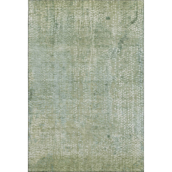 HomeRoots 8' Green And Sage Abstract Washable Round Rug - UV Protected, Stain Resistant, Family-Friendly Style 717329