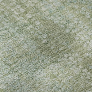 HomeRoots 8' Green And Sage Abstract Washable Round Rug - UV Protected, Stain Resistant, Family-Friendly Style 717329