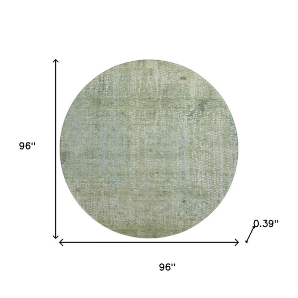 HomeRoots 8' X 10' Green and Sage Abstract Washable Area Rug – UV Protected, Durable, Perfect for High-Traffic Homes 717330
