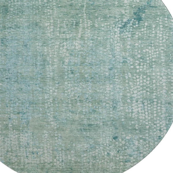 HomeRoots 8' X 10' Stylish Teal & Ivory Abstract Washable Area Rug – UV Protected, Durable & Family-Friendly! 717336