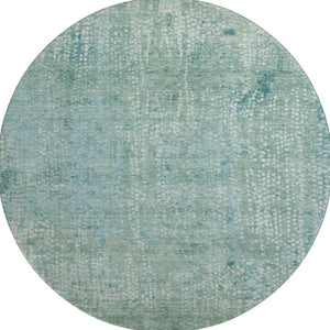 HomeRoots 8' X 10' Stylish Teal & Ivory Abstract Washable Area Rug – UV Protected, Durable & Family-Friendly! 717336