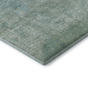 HomeRoots 10' X 14' Teal And Ivory Abstract Area Rug - Machine Washable, UV Protected, Durable for High Traffic Areas 717338