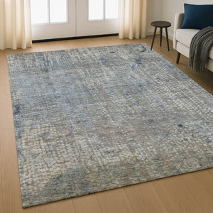 HomeRoots 8' Stylish Taupe & Khaki Abstract Washable Round Rug with UV Protection for Modern Homes & Families 717341