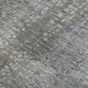 HomeRoots 8' Stylish Taupe & Khaki Abstract Washable Round Rug with UV Protection for Modern Homes & Families 717341