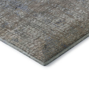 HomeRoots 8' X 10' Washable Taupe And Khaki Abstract Area Rug - UV Protected, Stain Resistant, Modern Design 717342
