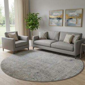 HomeRoots 8' X 10' Washable Taupe And Khaki Abstract Area Rug - UV Protected, Stain Resistant, Modern Design 717342
