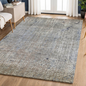 HomeRoots 9' X 12' Taupe & Khaki Abstract Washable Area Rug - UV Protected, Durable, Modern Home Essential 717343