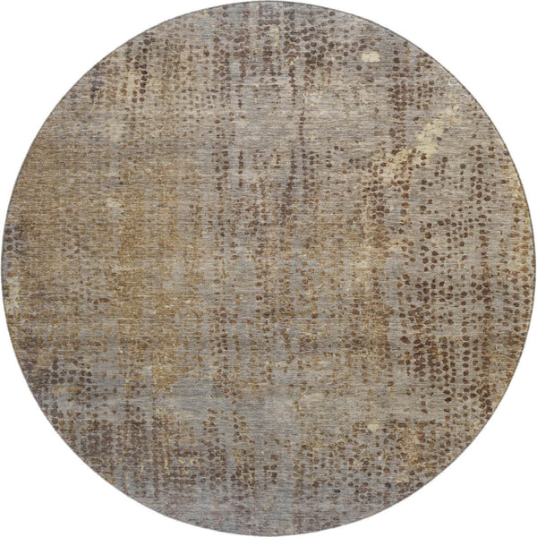 HomeRoots 8' X 10' Washable Brown & Taupe Abstract Area Rug with UV Protection – Perfect for High-Traffic Spaces 717348